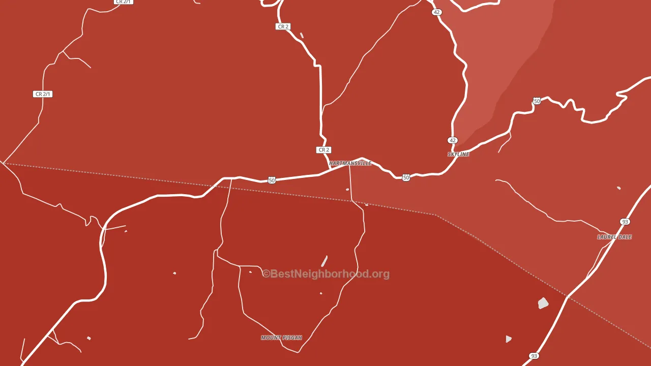 Hartmansville, WV block-group political-lean map