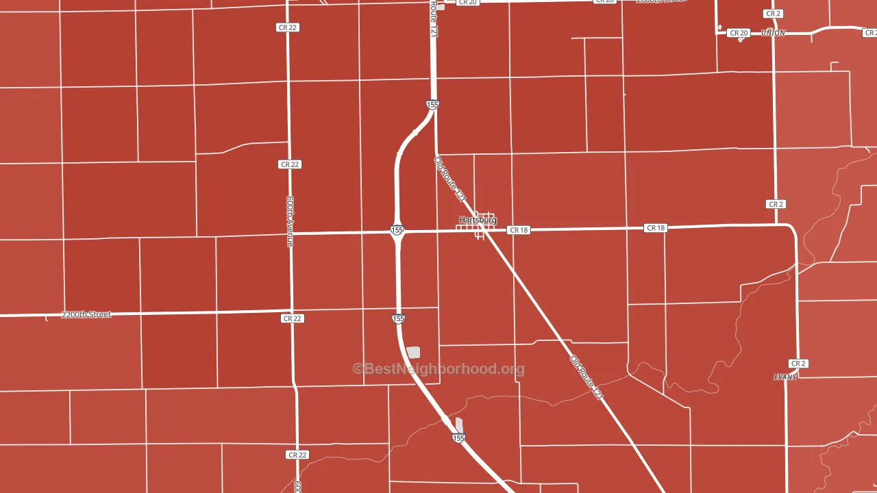 Hartsburg, IL block-group political-lean map