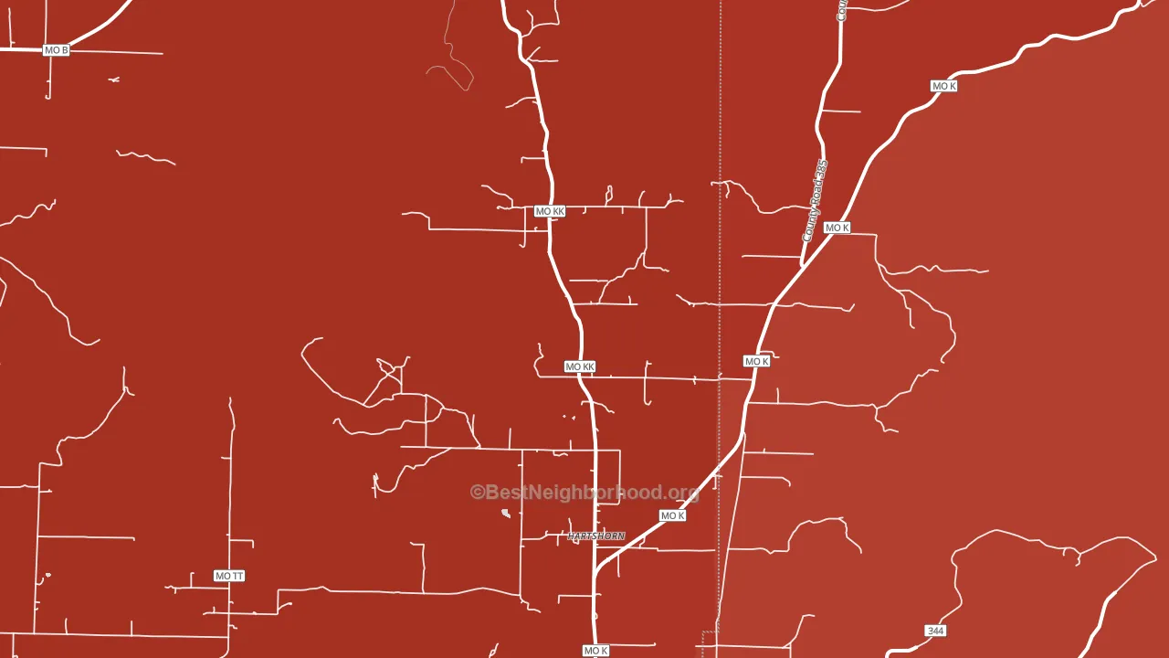 Hartshorn, MO block-group political-lean map