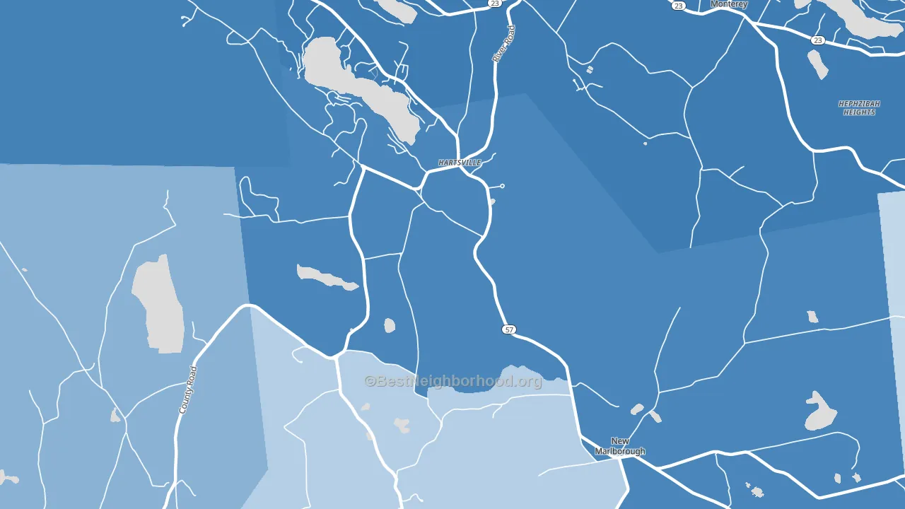 Hartsville, MA block-group political-lean map