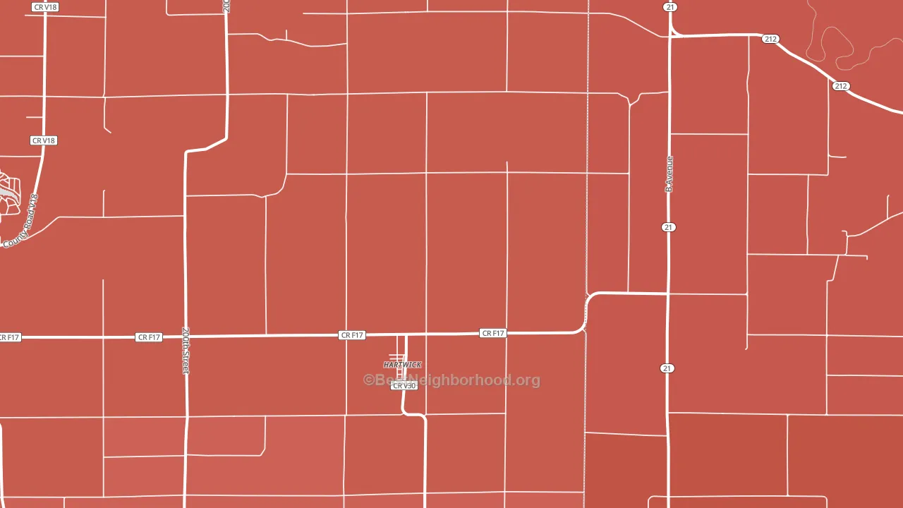 Hartwick, IA block-group political-lean map