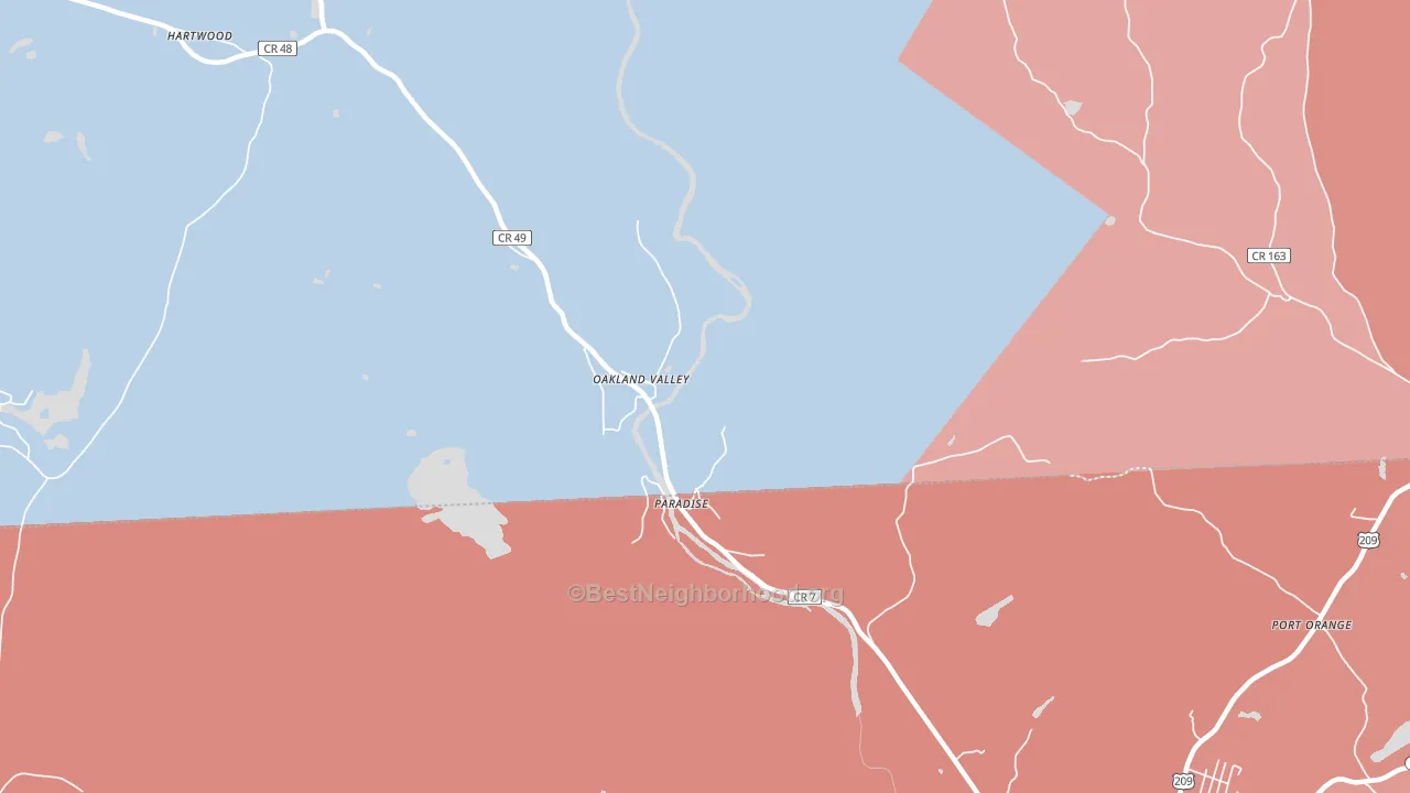 Hartwood, NY block-group political-lean map