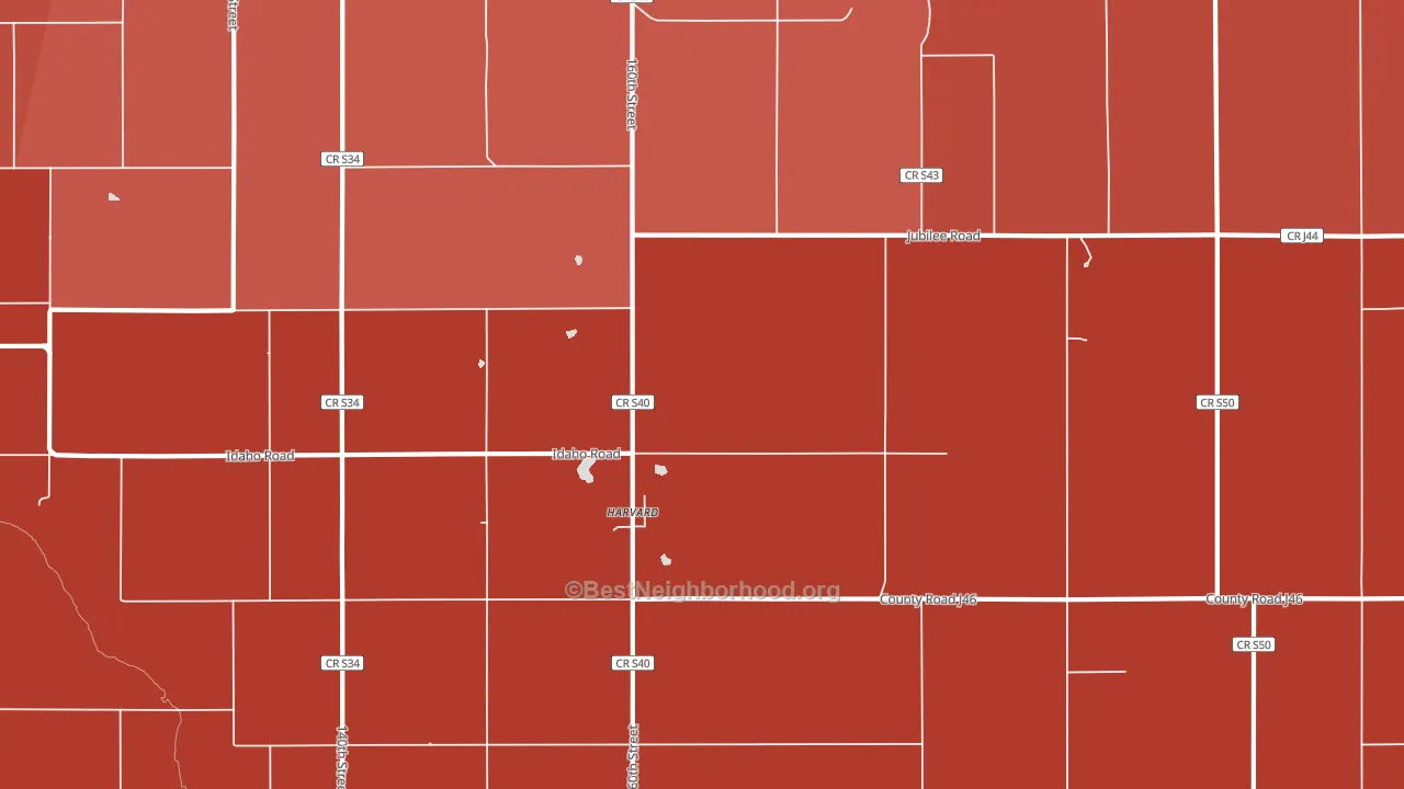 Harvard, IA block-group political-lean map