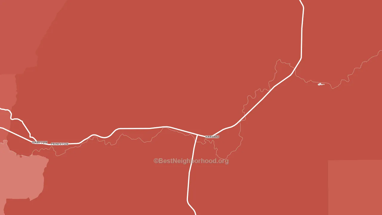 Harvard, ID block-group political-lean map