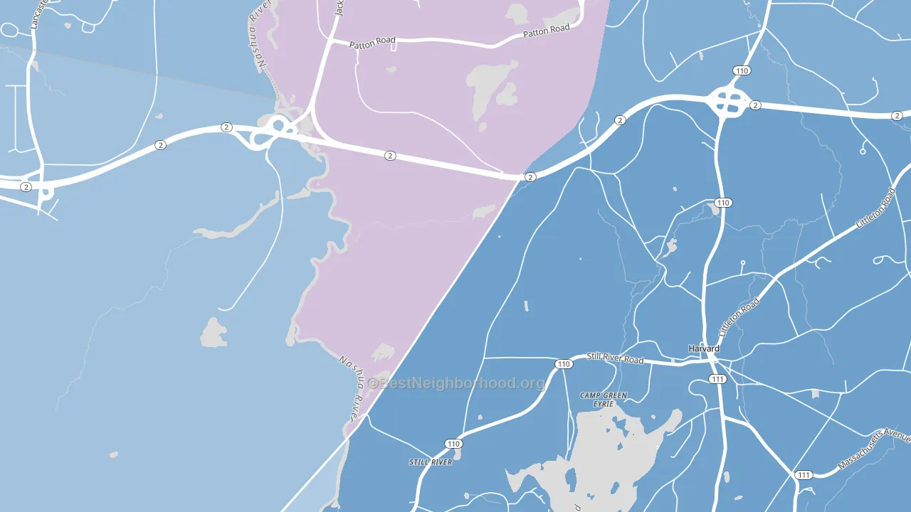 Harvard Station, MA block-group political-lean map