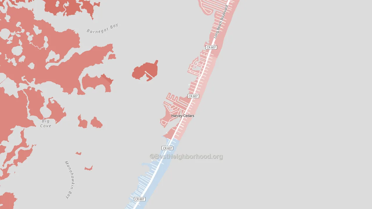 Harvey Cedars, NJ block-group political-lean map