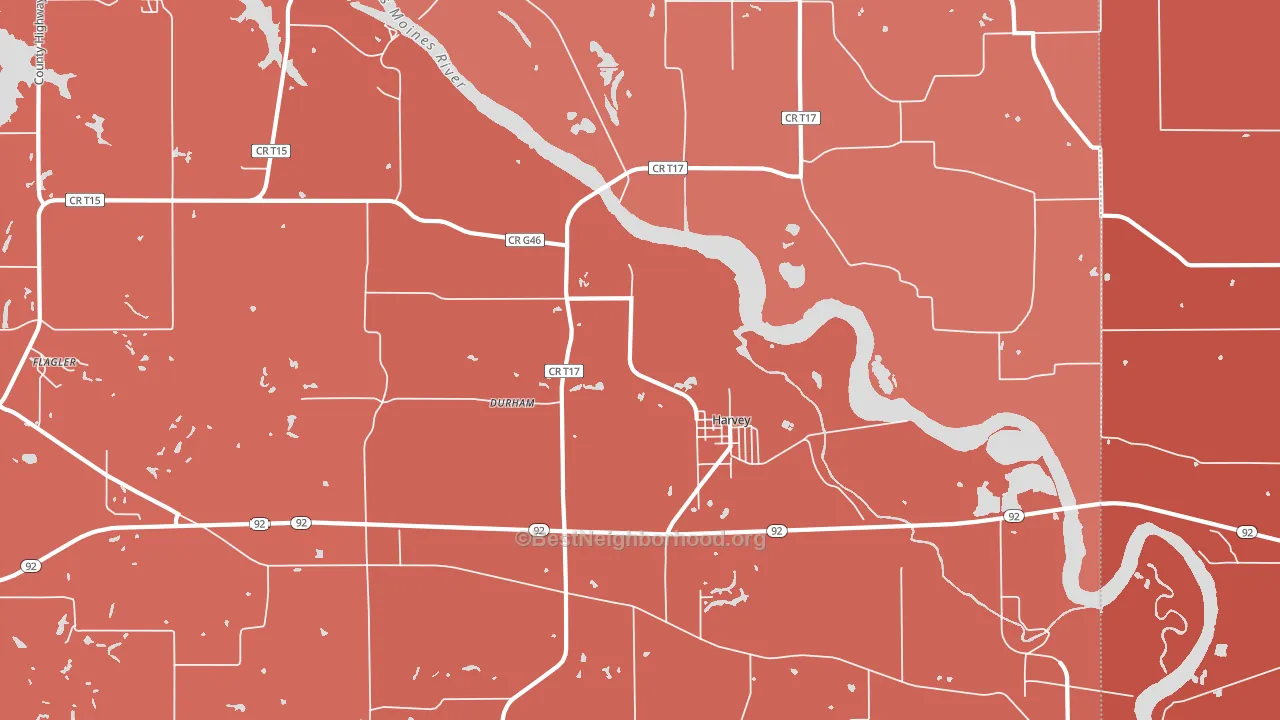 Harvey, IA block-group political-lean map