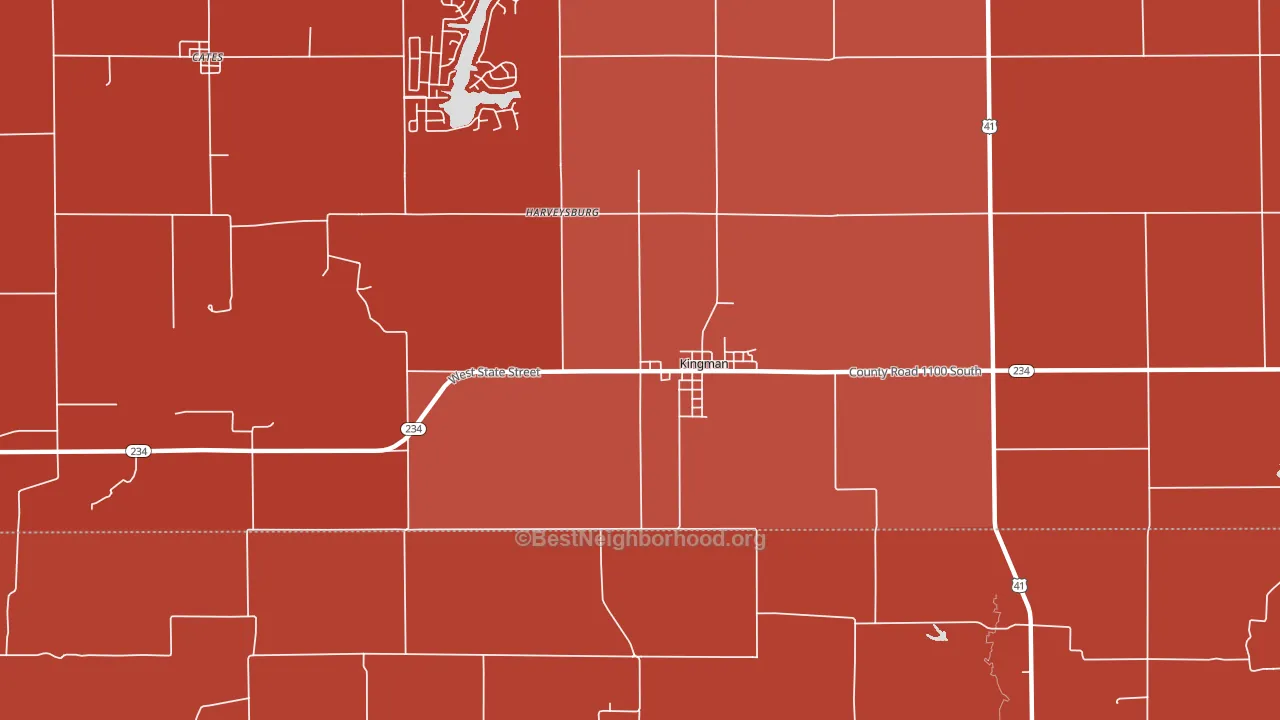 Harveysburg, IN block-group political-lean map