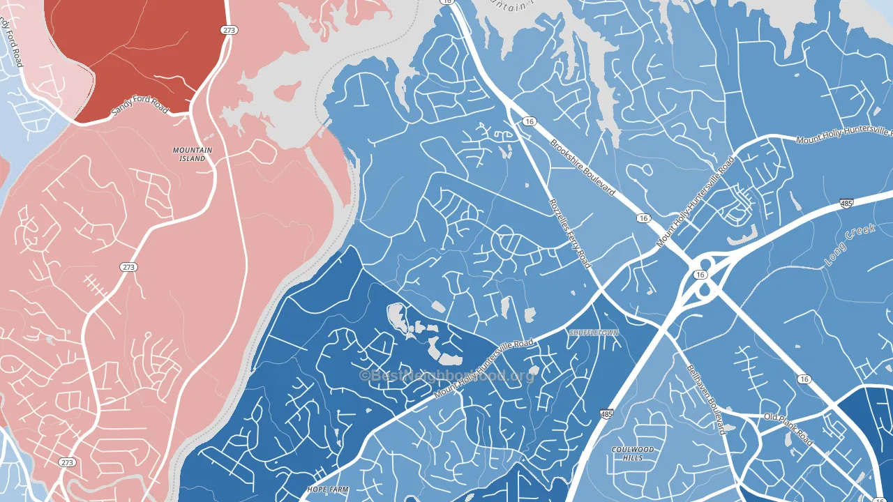 Harwood Lane, Charlotte, NC block-group political-lean map