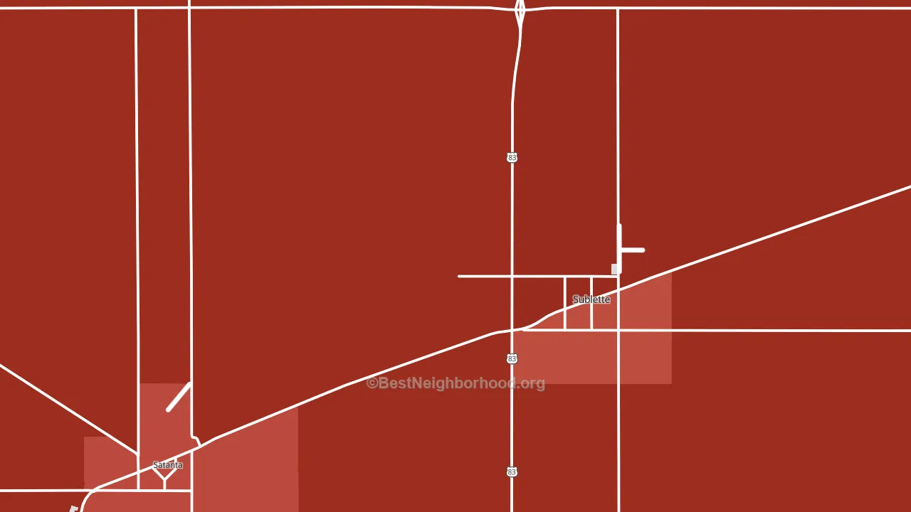 Haskell County, KS block-group political-lean map