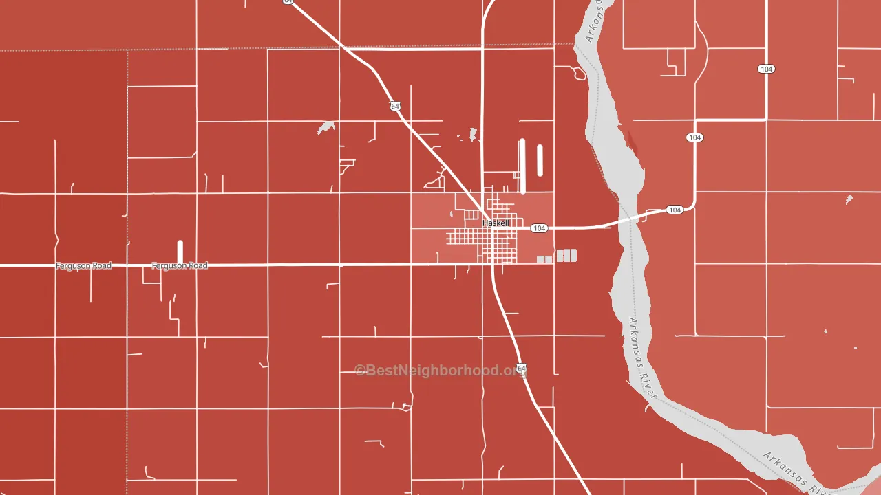 Haskell, OK block-group political-lean map