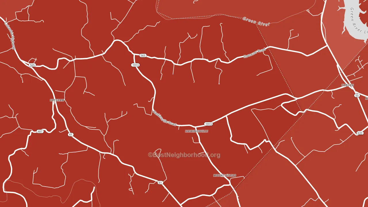 Haskingsville, KY block-group political-lean map