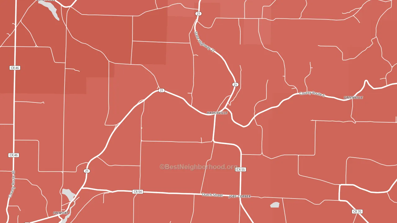 Haskinville, NY block-group political-lean map