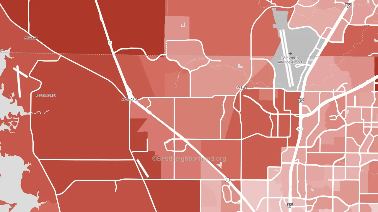 Haslet, TX block-group political-lean map