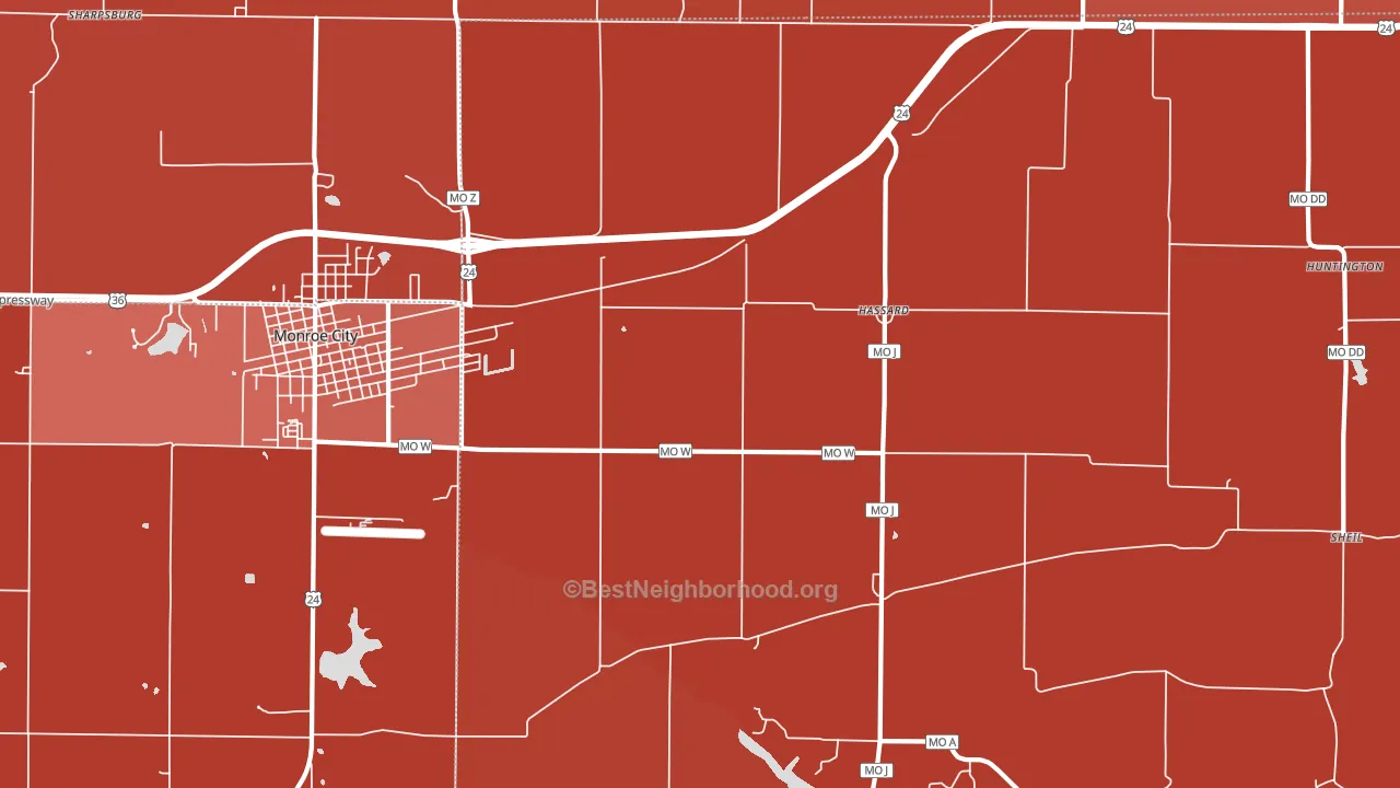 Hassard, MO block-group political-lean map