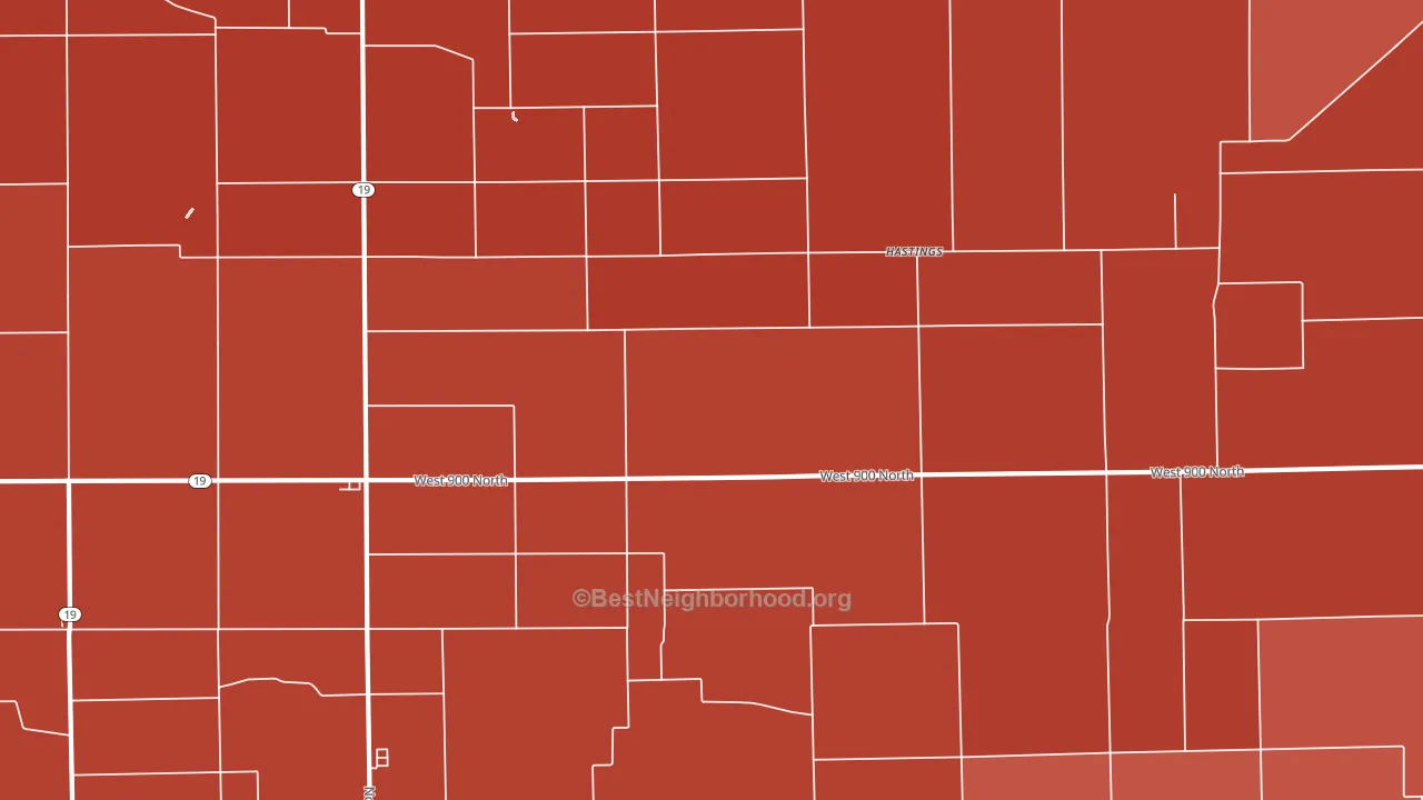 Hastings, IN block-group political-lean map
