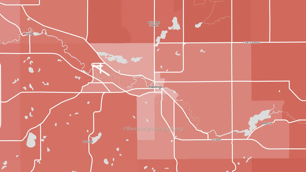 Hastings, MI block-group political-lean map