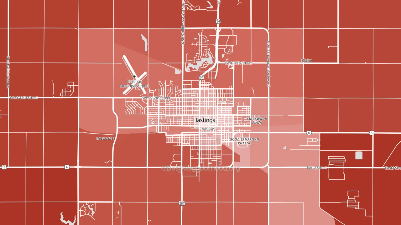 Hastings, NE block-group political-lean map