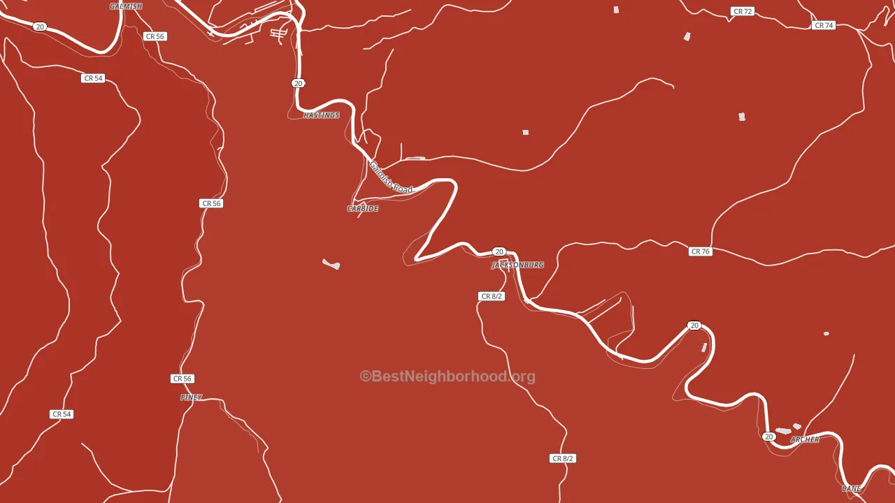 Hastings, WV block-group political-lean map