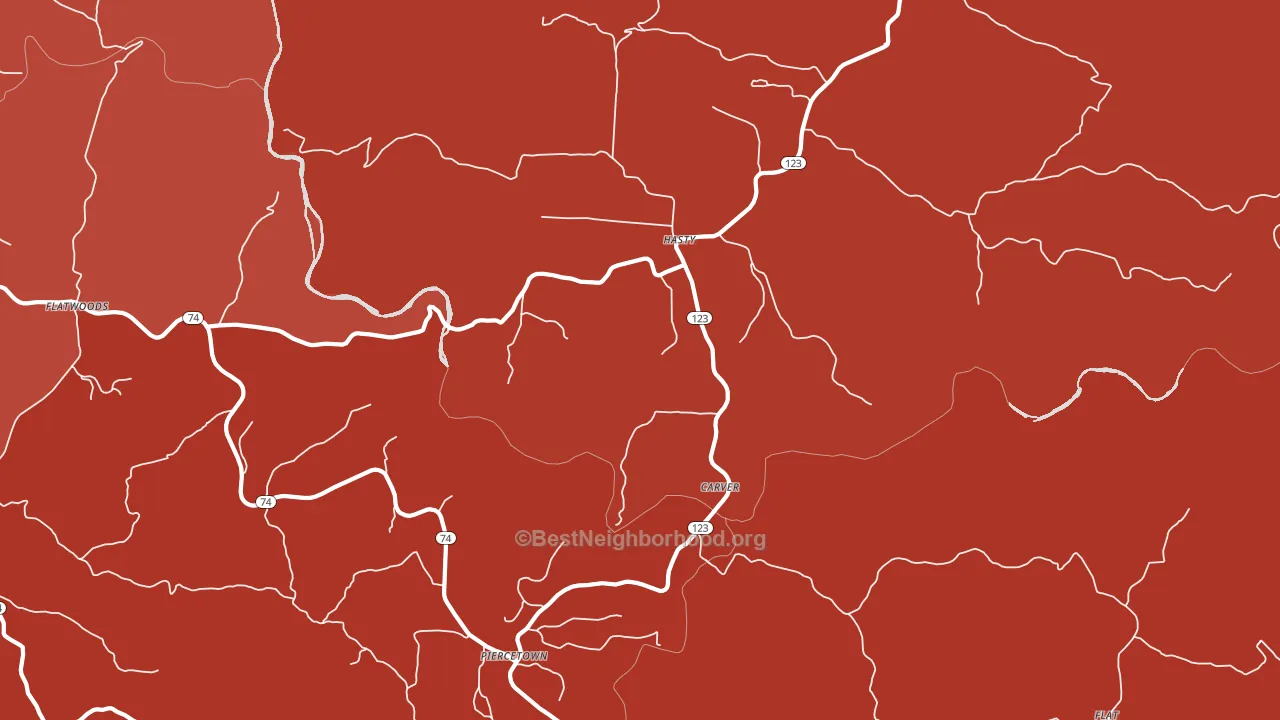 Hasty, AR block-group political-lean map
