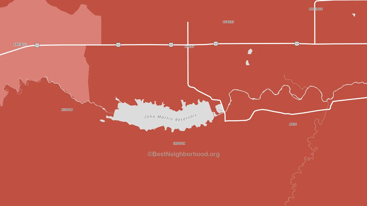 Hasty, CO block-group political-lean map