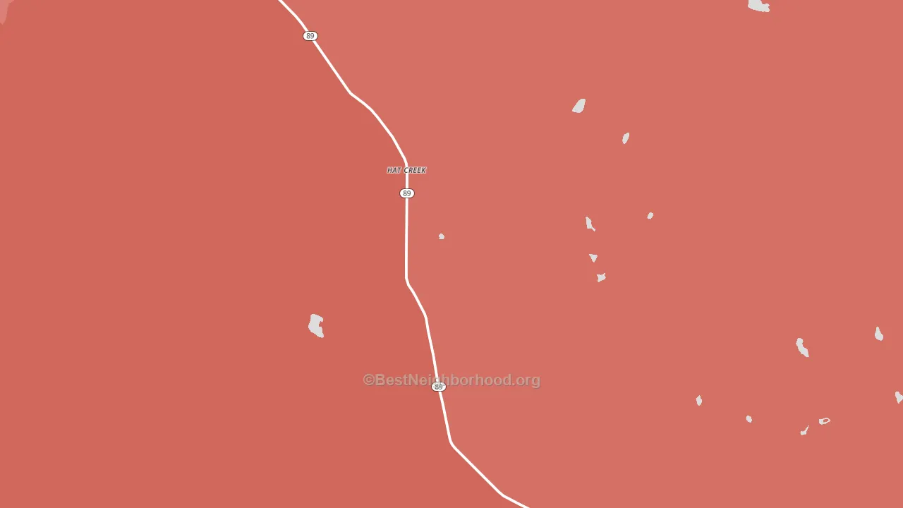 Hat Creek, CA block-group political-lean map