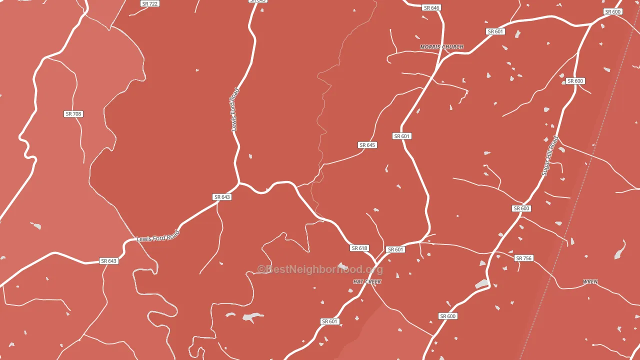 Hat Creek, VA block-group political-lean map