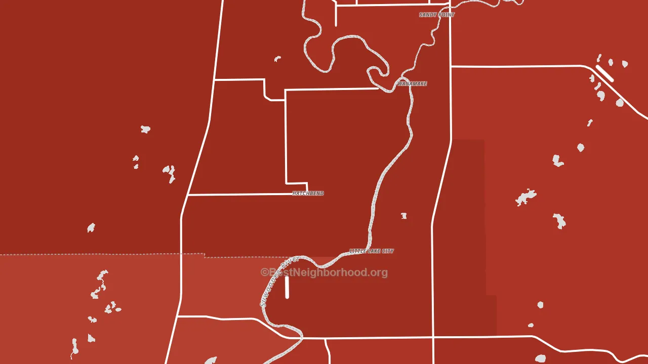 Hatchbend, FL block-group political-lean map