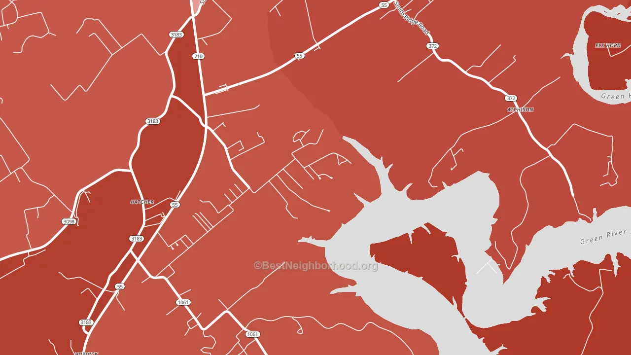 Hatcher, KY block-group political-lean map