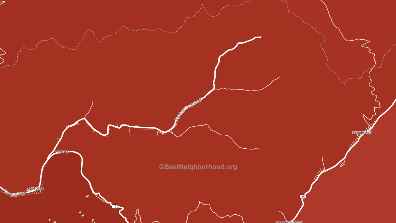 Hatcher, WV block-group political-lean map