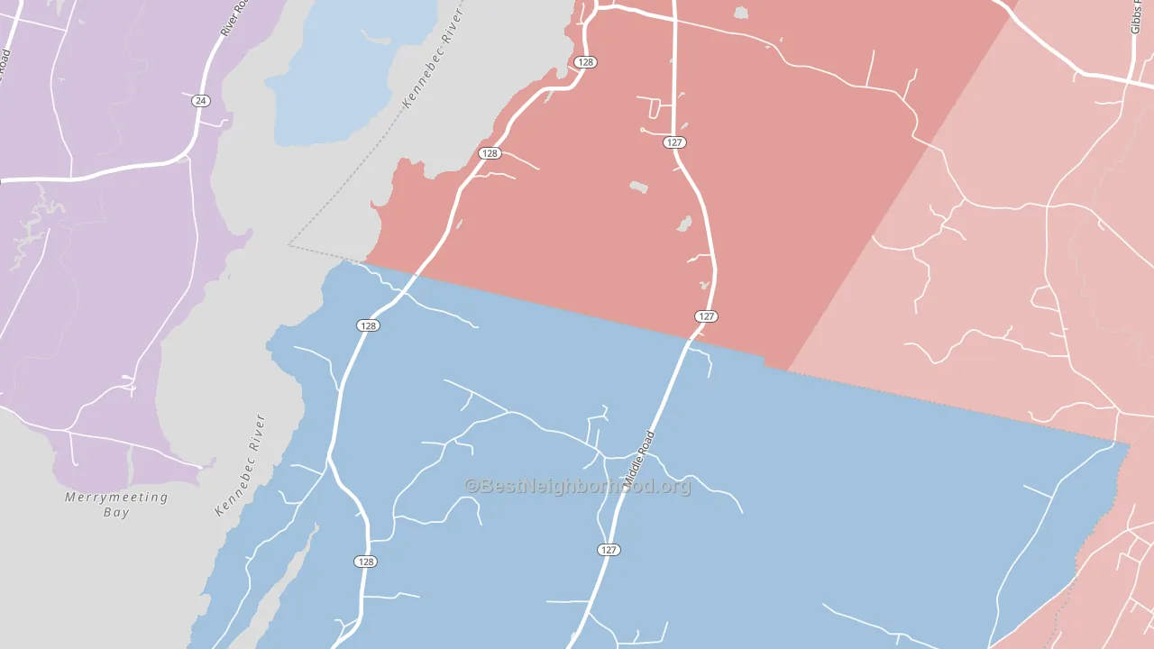 Hatchs Corner, ME block-group political-lean map