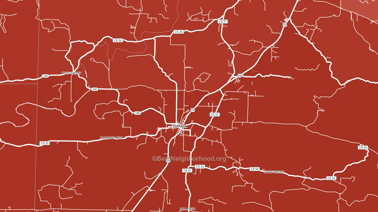 Hatfield, AR block-group political-lean map