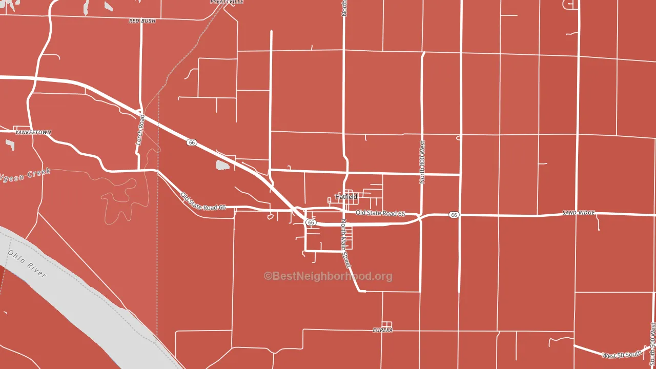 Hatfield, IN block-group political-lean map