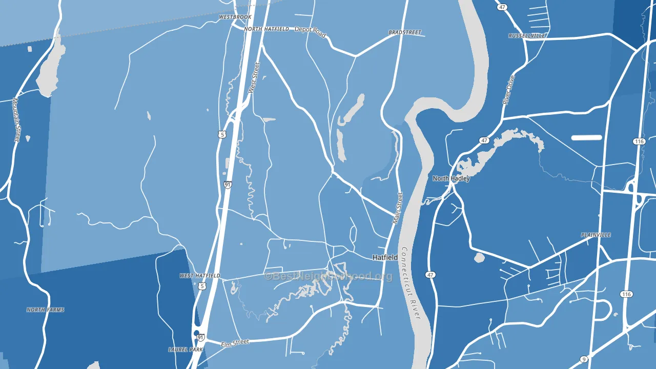 Hatfield, MA block-group political-lean map