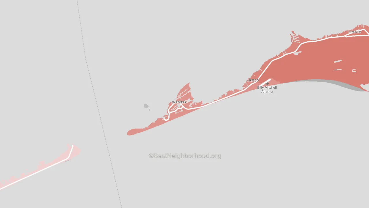 Hatteras, NC block-group political-lean map