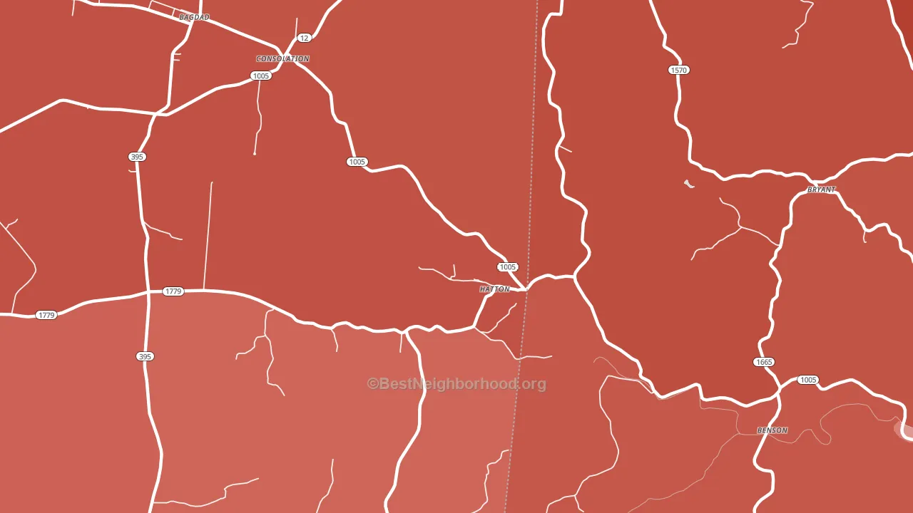 Hatton, KY block-group political-lean map
