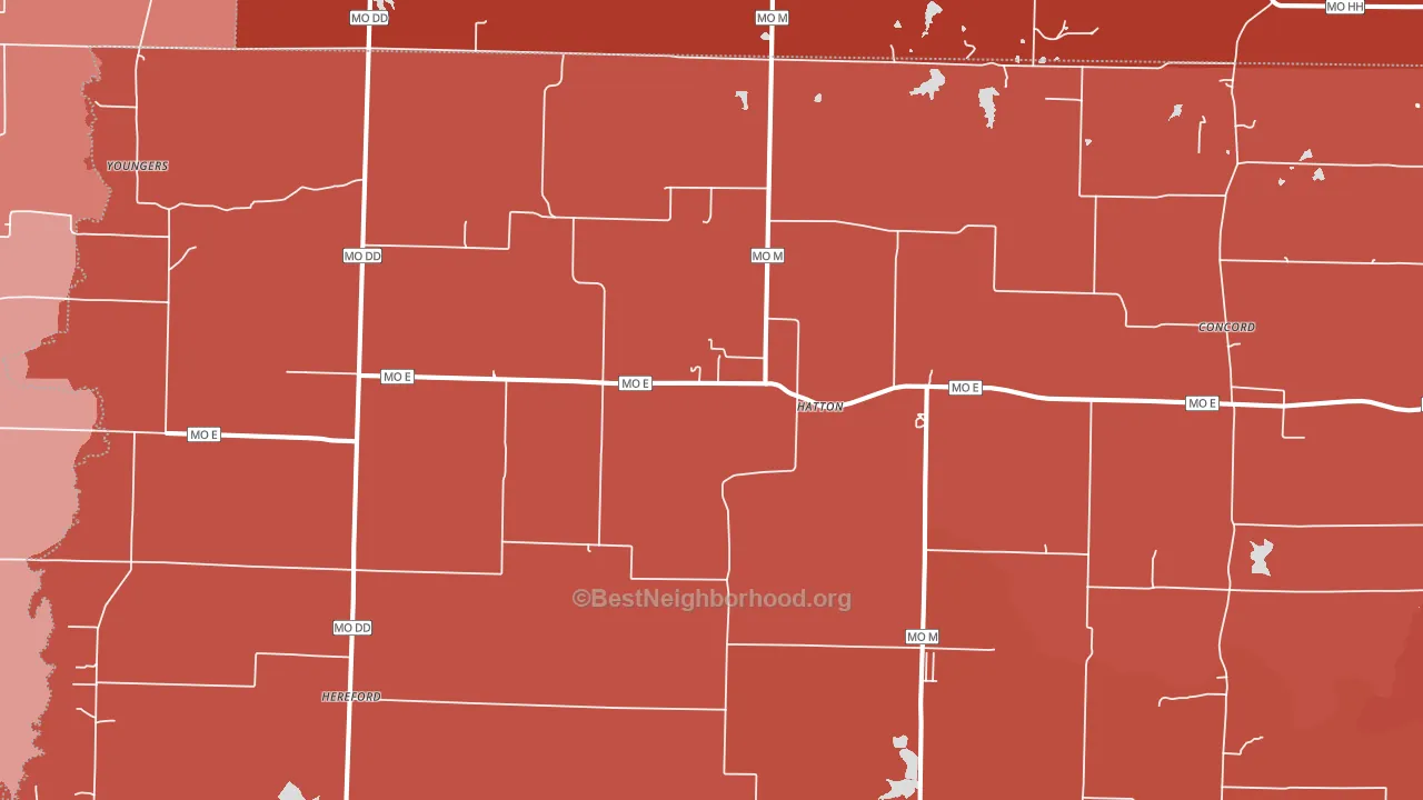 Hatton, MO block-group political-lean map