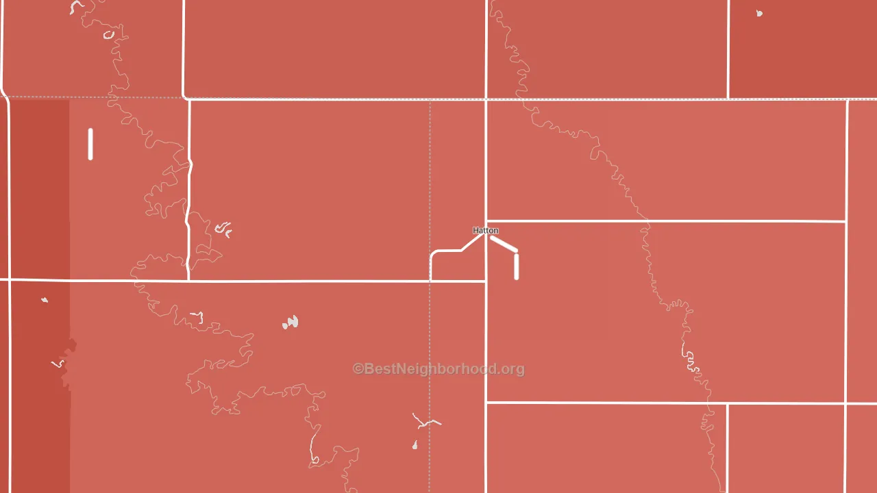 Hatton, ND block-group political-lean map