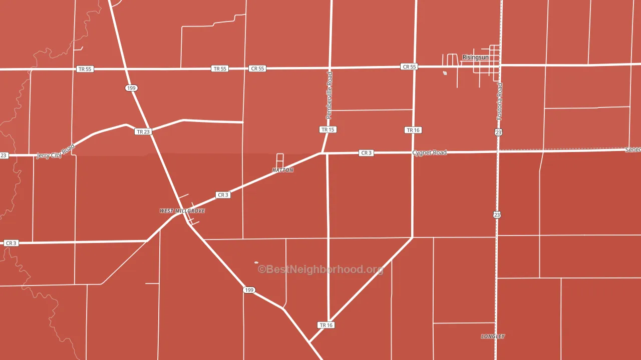 Hatton, OH block-group political-lean map