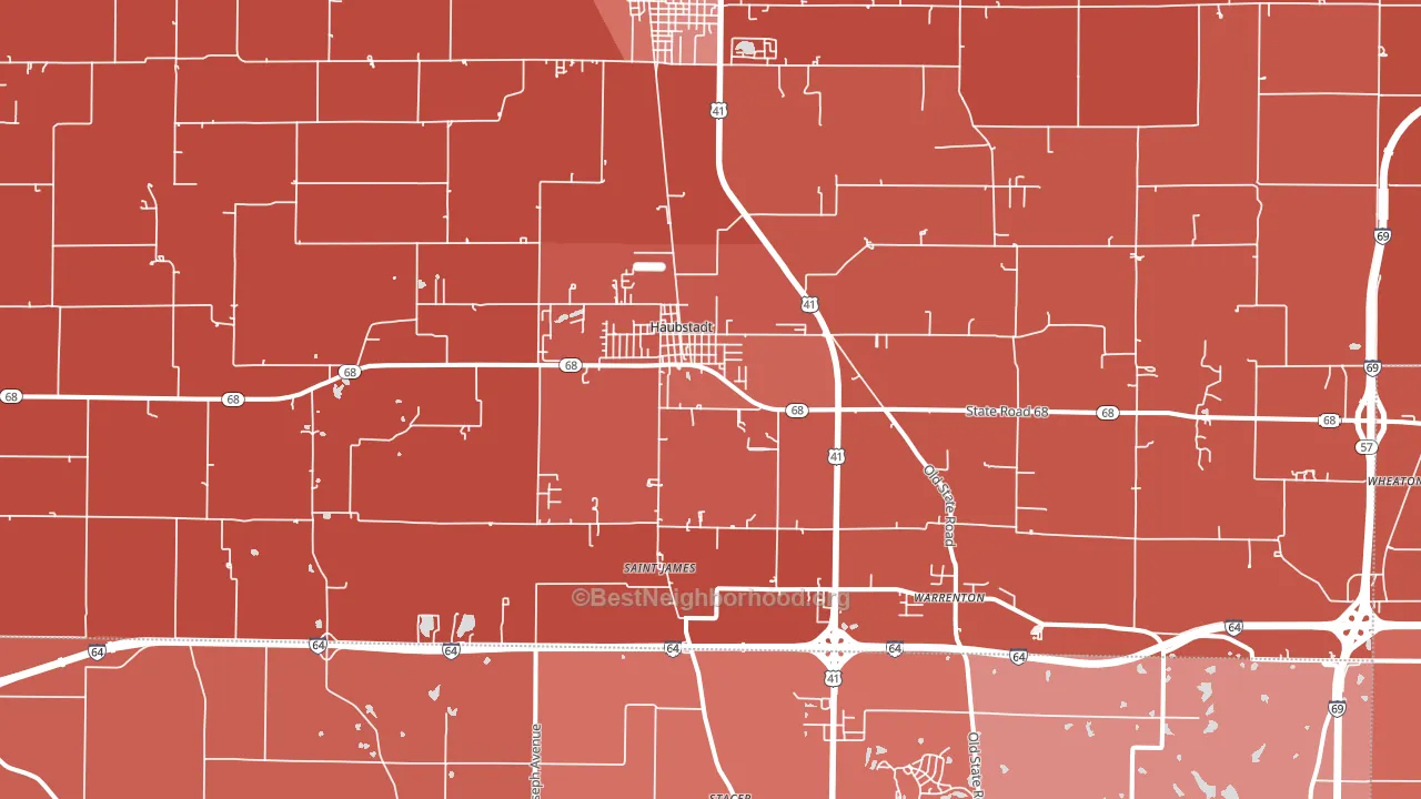 Haubstadt, IN block-group political-lean map