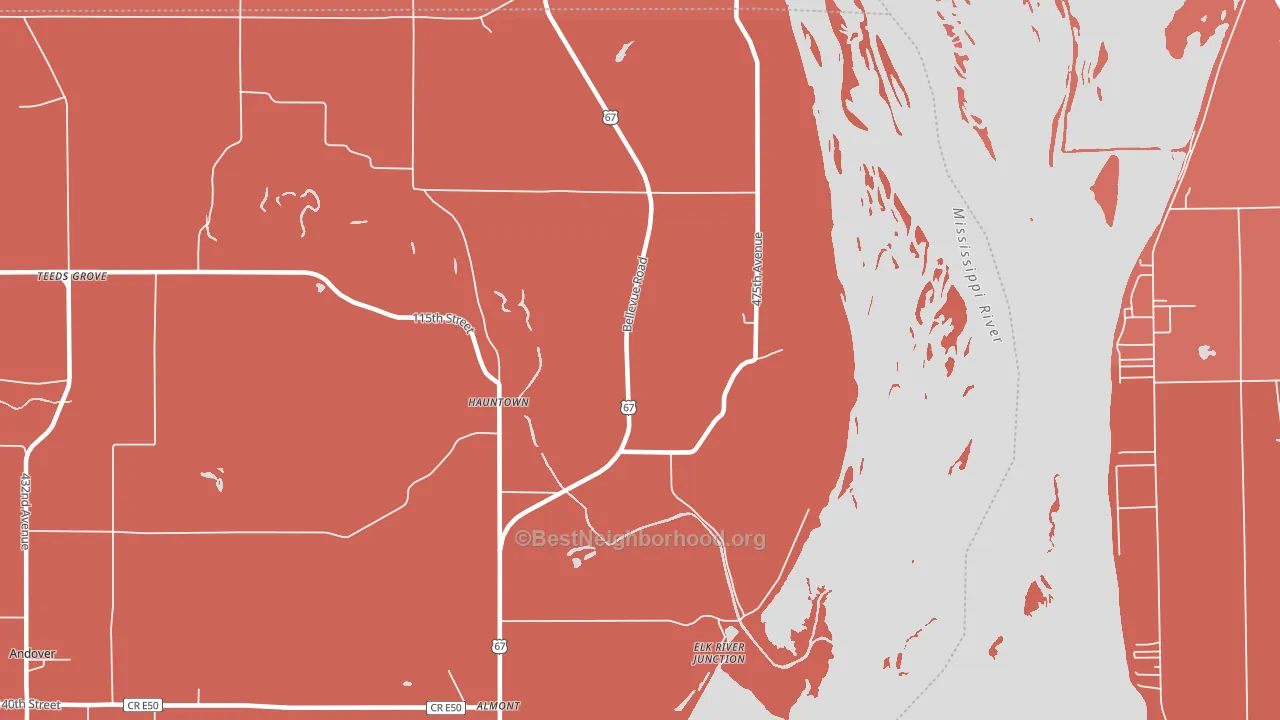 Hauntown, IA block-group political-lean map