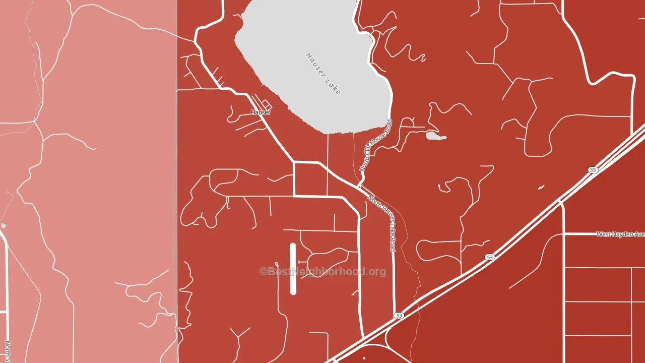 Hauser, ID block-group political-lean map