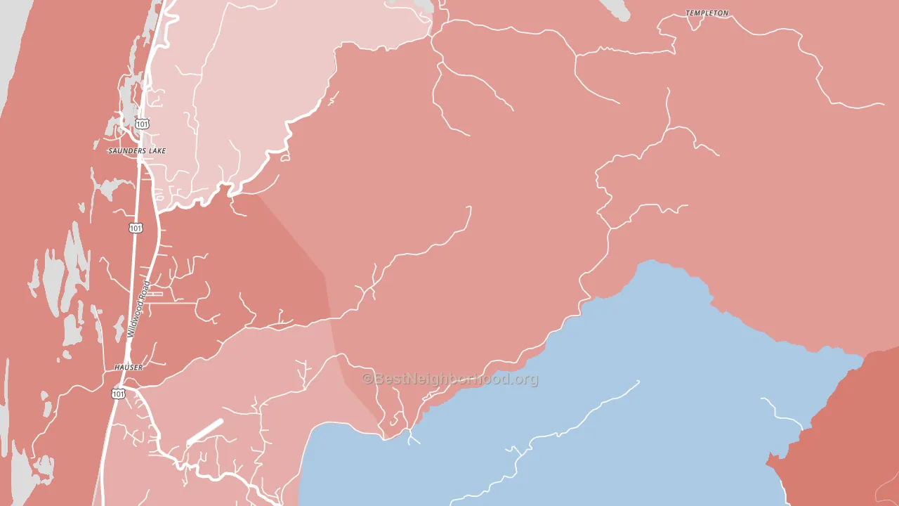Hauser, OR block-group political-lean map
