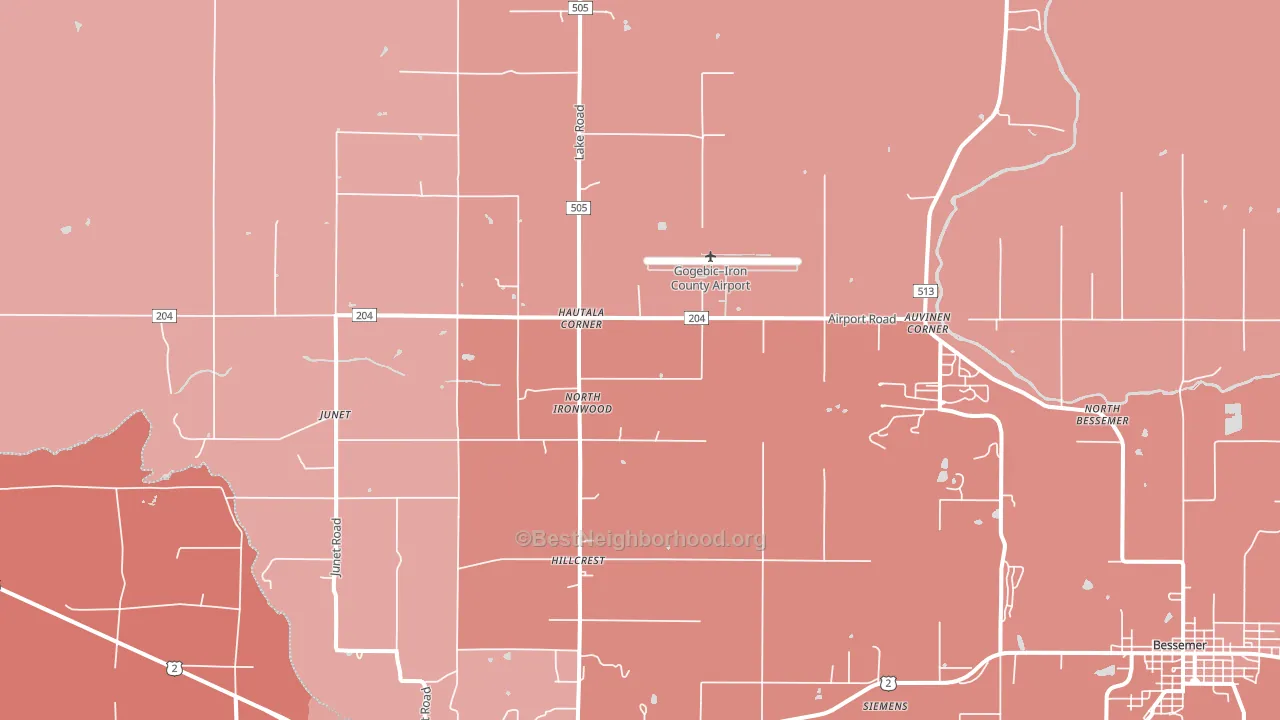 Hautala Corner, MI block-group political-lean map