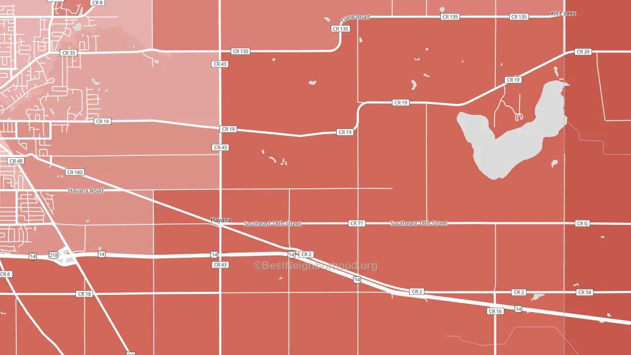 Havana, MN block-group political-lean map