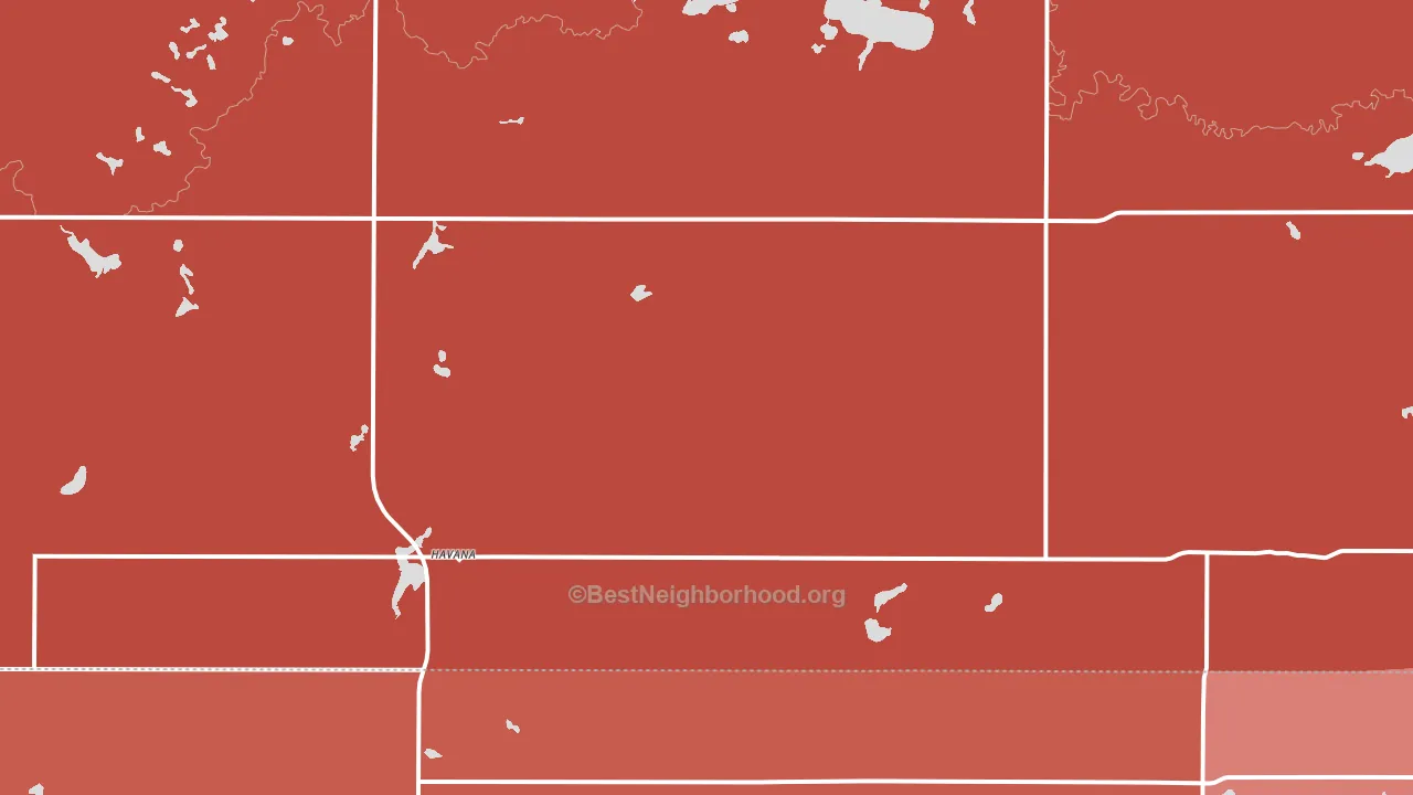 Havana, ND block-group political-lean map