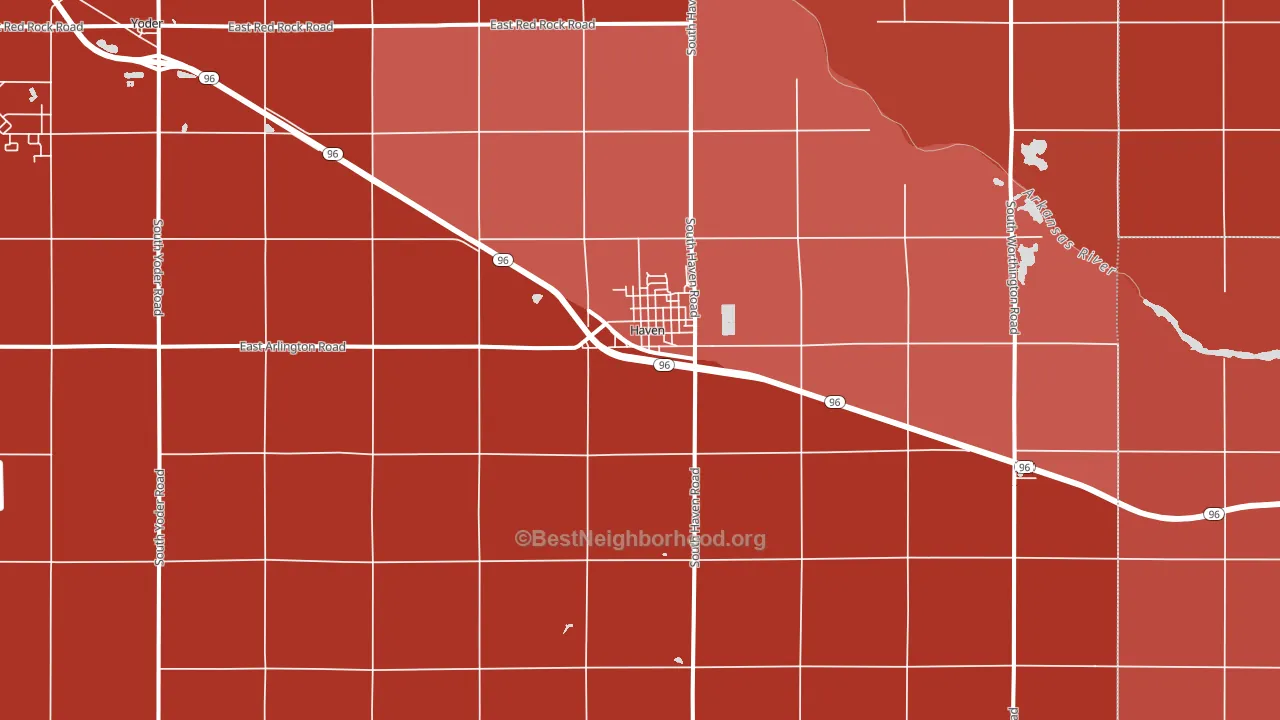 Haven, KS block-group political-lean map