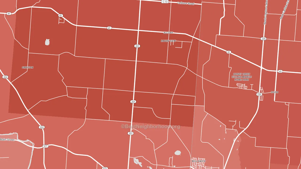 Haven View, OH block-group political-lean map