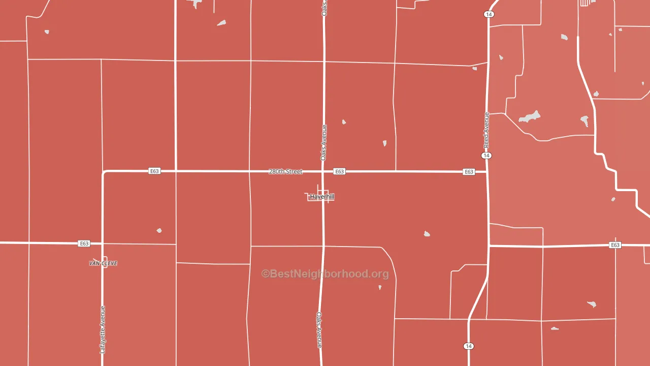 Haverhill, IA block-group political-lean map