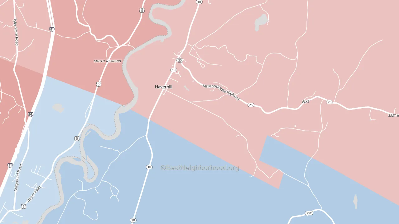 Haverhill, NH block-group political-lean map